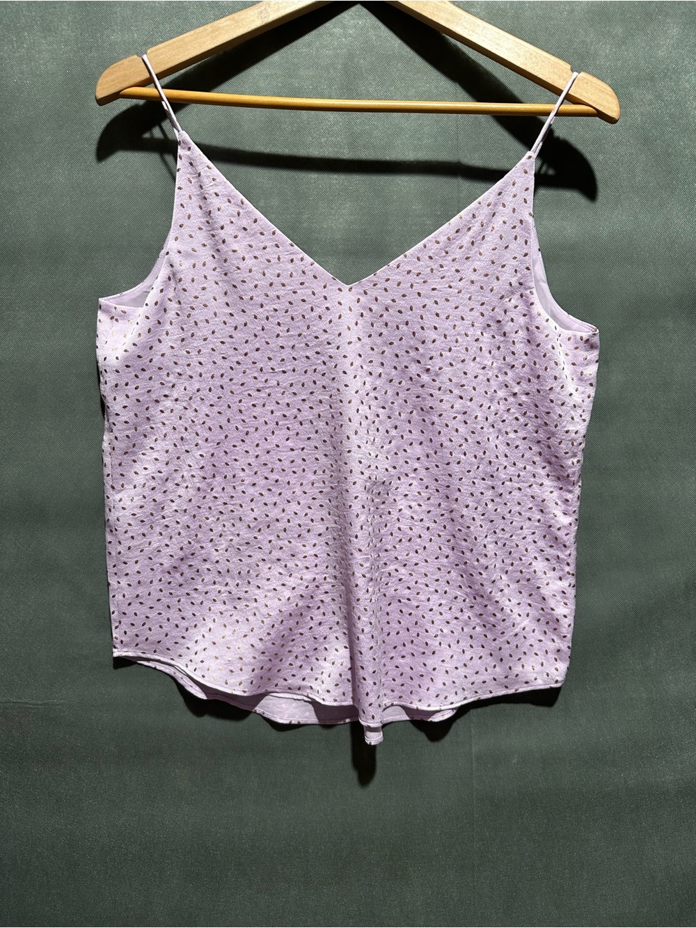 NWT Express Lavender Gold Foil Dotted Cami Tank Top Medium - Picture 2 of 6